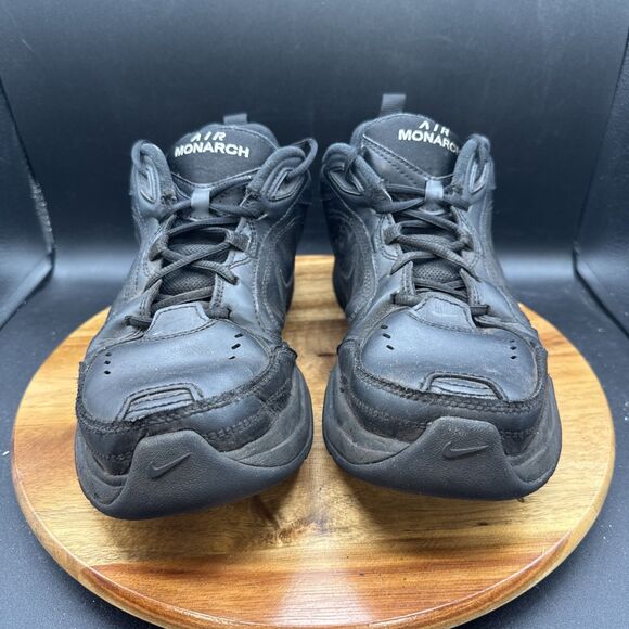 Nike Air Monarch IV Mens Size 10 Shoes Triple Black Athletic Dad Sneakers - Picture 2 of 8